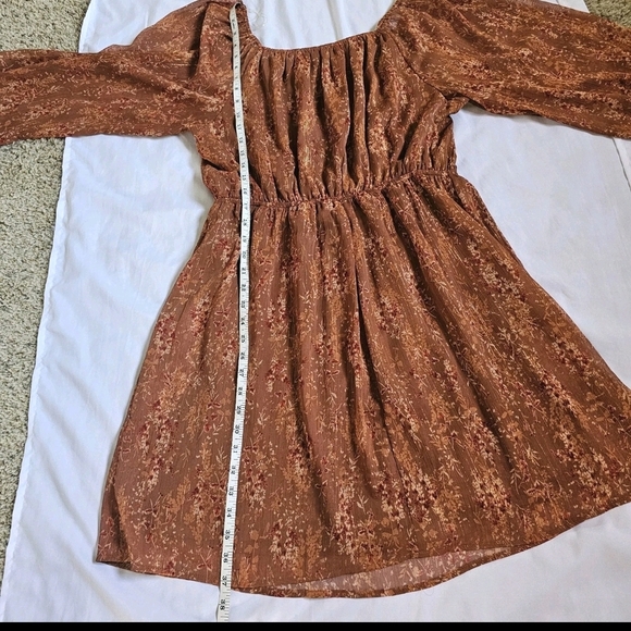 ANDREE BY UNIT Brown Long Sleeve Sundress Wedding Guest - Picture 11 of 15